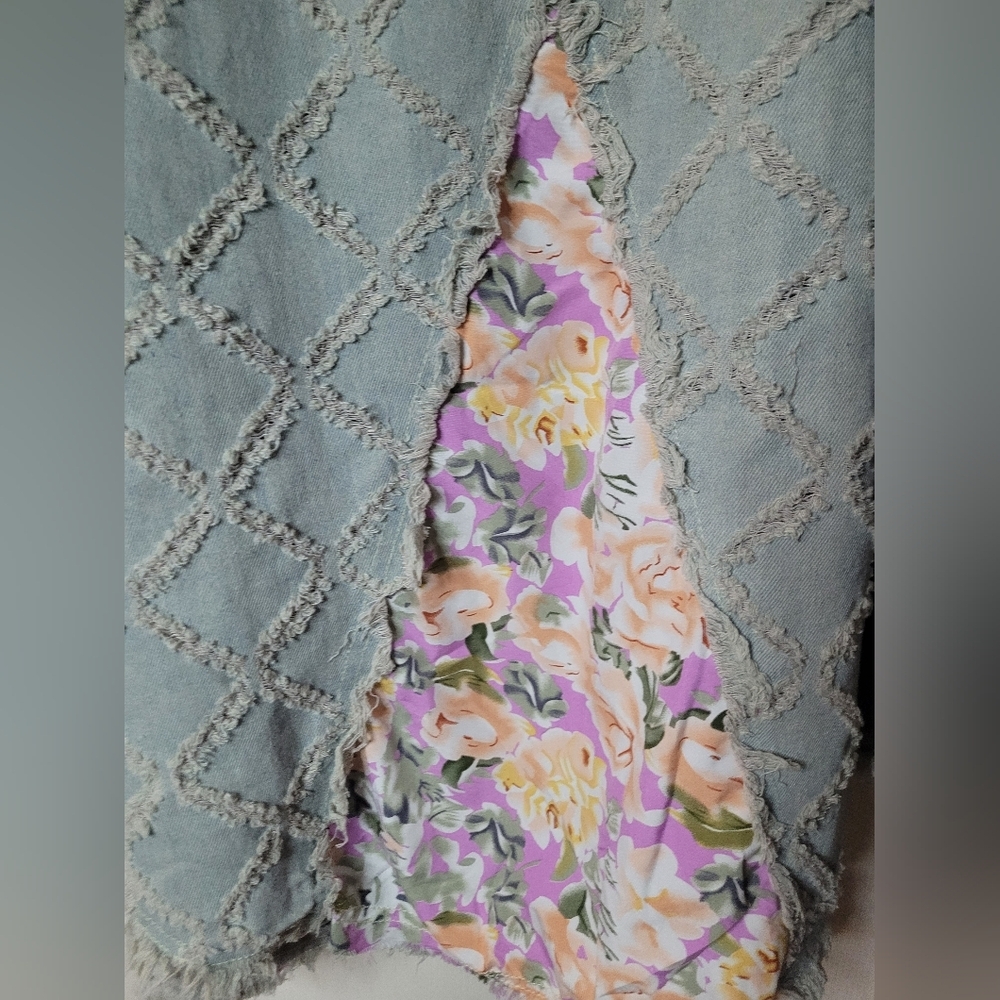 POL Floral Patchwork Denim Jacket NWOT Sz M - Picture 6 of 8